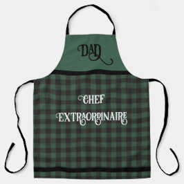 DAD Chef Buitengewone Groene Buffel Plaid Schort