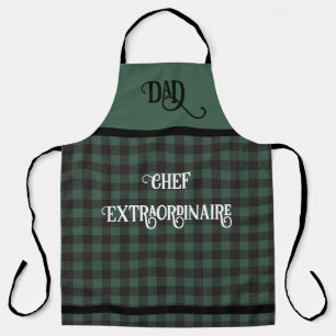 DAD Chef Buitengewone Groene Buffel Plaid Schort