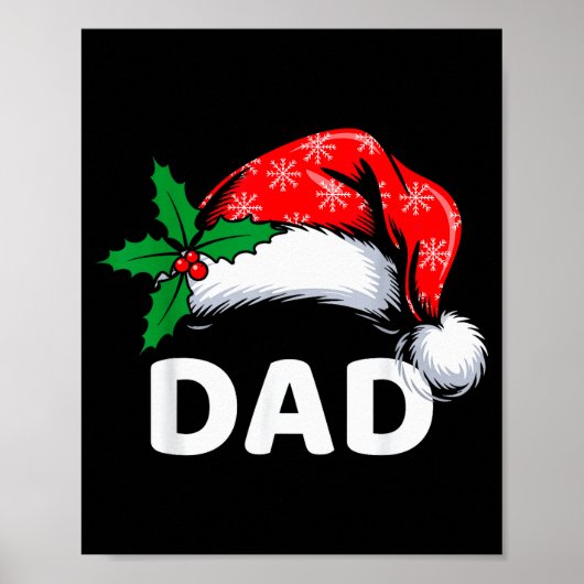 Dad Christmas Family Pajamas Matching Santa Hat Ou Poster (Voorkant)