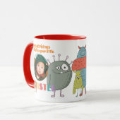DAD Christmas PHOTO Gift Kids Cute Funny Monsters Mok (Voorkant links)