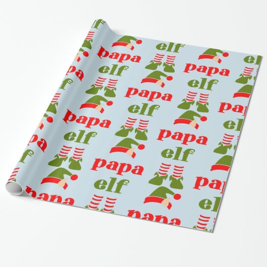 DAD CHRISTMAS WRAPPING PAPER "PAPA ELF" CADEAUPAPIER (Uitgerold)
