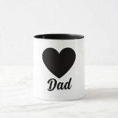 Dad - Classic Black Heart Typography Mok (Midden)