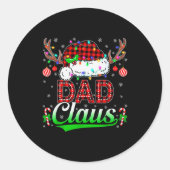 Dad Claus Christmas Lights Matching Family Xmas Pa Ronde Sticker (Voorkant)