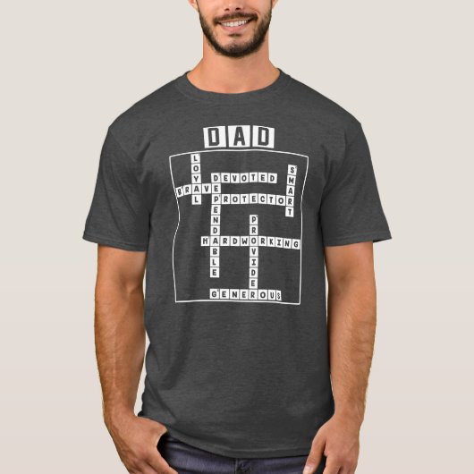 Dad Crossword Puzzle Father's Day Love Word Games T-shirt (Voorkant)