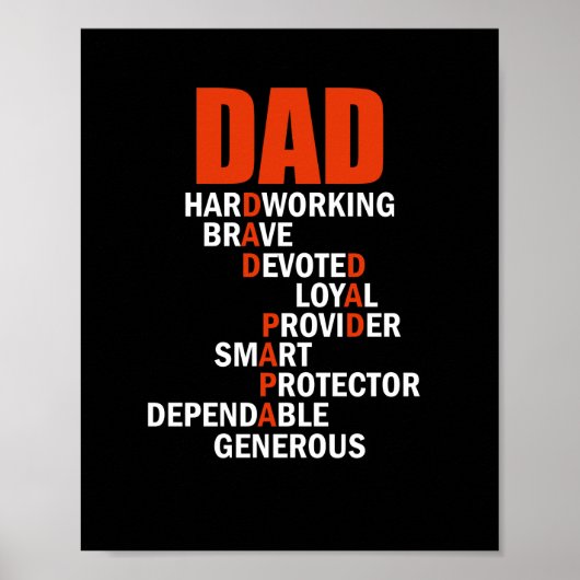 Dad Crossword Puzzle Father's Day Love Word Poster (Voorkant)