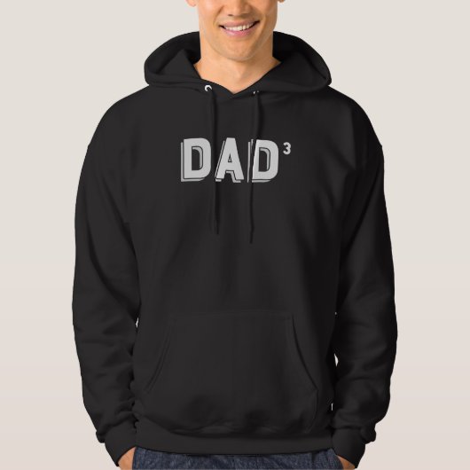 Dad Cubed  Dad of 3 Hoodie (Voorkant)