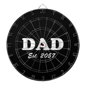 Dad Custom Vastgestelde datum modern grappig zwart Dartbord