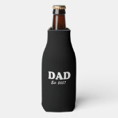 Dad Custom Vastgestelde datum modern grappig zwart Flesjeskoeler (Fles Voorkant)