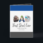 DAD Cutout 3 Foto Collage Persoonlijk cadeau Kaart<br><div class="desc">aangepast De perfecte kaart van de Vaderdag, geef uw vader een persoonlijk tintje met uw foto's en tekst, geef de tekst uit, en pas de doopvonten en de kleuren aan om uw eigen unieke Vaderdag voor vader en grootpa te creëer, Dit moderne minimalistische ontwerp kenmerkt een foto van de lay-out...</div>