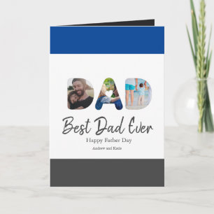 DAD Cutout 3 Foto Collage Persoonlijk cadeau Kaart
