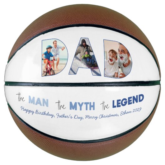 DAD Cutout 3 Photo Collage Man Myth Legend Basketbal (Voorkant)