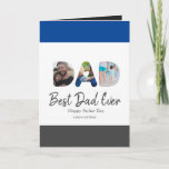 DAD Cutout 3 Photo Collage Personalized gift Kaart<br><div class="desc">custom The perfect Father's Day Card, gift your father personalized with yours foto's and text, Edit the text, and customize the funts and coconto to create your own single Father's Day cards for dad and grandpa, This modern minimalist design features a foto collage layout Instagram Foto and handten style script...</div>