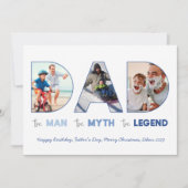DAD Cutout Letters Het Man Myth Legend Blauw Foto Aankondiging (Voorkant)