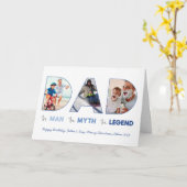 DAD Cutout Letters Man Myth Legend Foto Kaart (Gele Bloem)