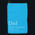 Dad, Daddy, Father Definition Modern Sky Blue Golfhanddoek<br><div class="desc">Personaliseert for your special dad, daddy or father to create a unigift for Father's day, birthdays, Christmas or any day you want to show how much he means to you. A perfect way to show him how amazing he is every day. You can even customise the background to their favourite...</div>