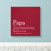 Dad Daddy Father Papa Definition Fun Burgundy Canvas Afdruk (Insitu (Houten vloer))
