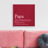 Dad Daddy Father Papa Definition Fun Burgundy Canvas Afdruk (Insitu (Woonkamer))