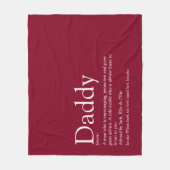 Dad Daddy Father Papa Definition Fun Burgundy Fleece Deken (Voorkant)