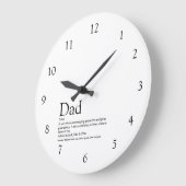 Dad Daddy Father Quote Black and White Grote Klok (Hoek)