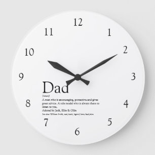 Dad Daddy Father Quote Black and White Grote Klok