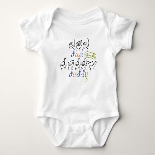 dad, daddy in sign language romper (Voorkant)