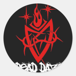 Dad Daze Tribal Heart Ronde Sticker