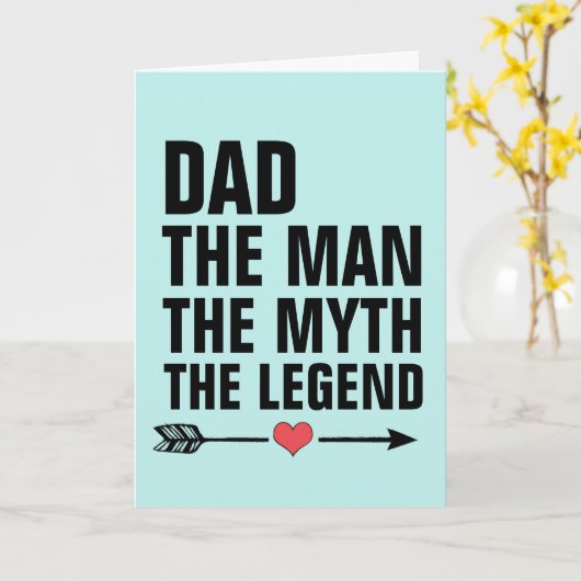 DAD DE MAN MYTH LEGEND BIRTHDAY KAART (Gele Bloem)