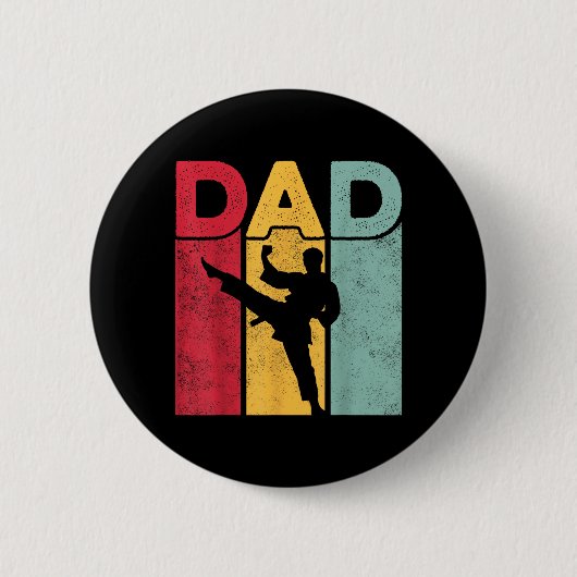 Dad Design - Vaderdag Martial Arts Taekwondo Ronde Button 5,7 Cm (Voorkant)