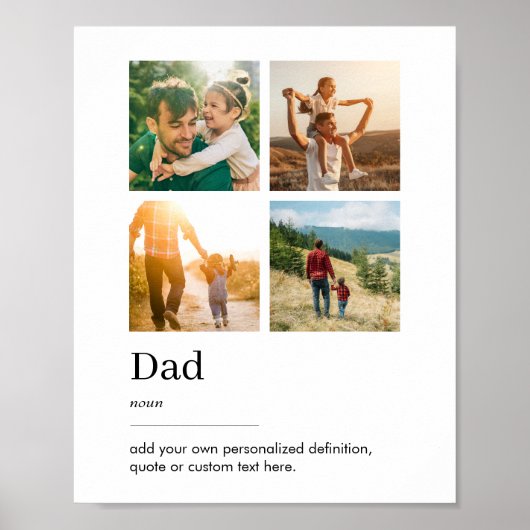 Dad Dictionary Definitie Fotocollage Poster (Voorkant)