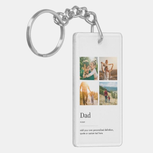 Dad Dictionary Definitie Fotocollage Sleutelhanger (Voorkant Links)
