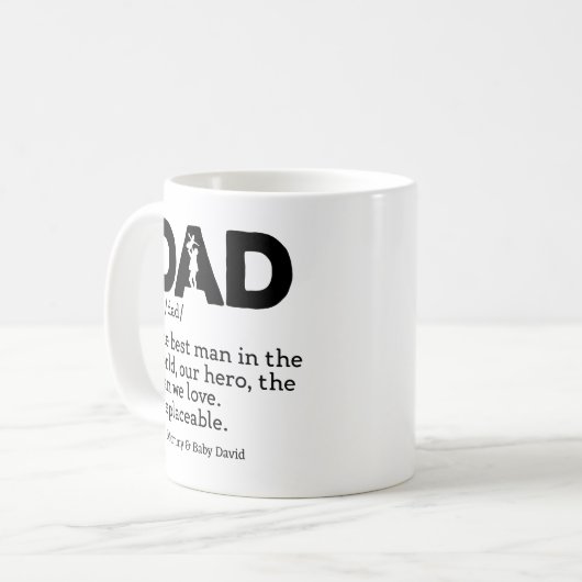 Dad Dictionary Definition Vaderdag Gift Koffiemok (Voorkant links)