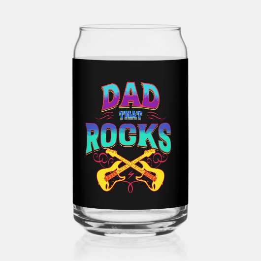 DAD DIE ROCKS! gitaren Blikvorm Glas (Voorkant)