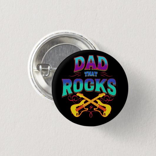 DAD DIE ROCKS! gitaren Ronde Button 3,2 Cm (Voorkant /achterkant)