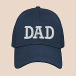 Dad Eenvoudige Moderne Typografie Custom Geborduurde Pet<br><div class="desc">Dad Simple Modern Typography Custom Embroidered Baseball Pet is voorzien van de eenvoudige moderne geborduurde tekst "Dad". Perfect als cadeau voor vader voor Vaderdag,  Kerstmis,  verjaardag en meer. Creëer door Evco Studio www.zazzle.com/store/evcostudio</div>