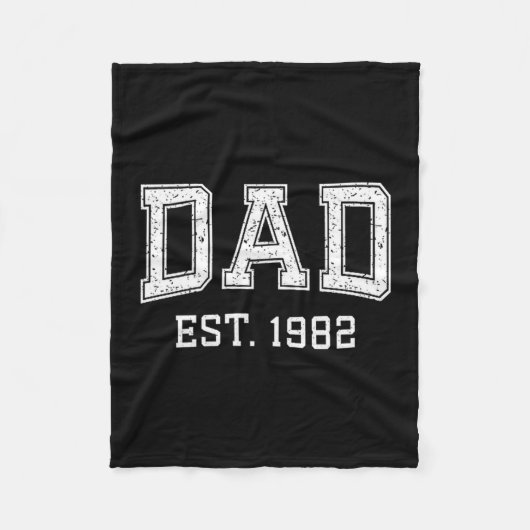 Dad Est 1982 Dad D Fathers Day Ized  Fleece Deken (Voorkant)