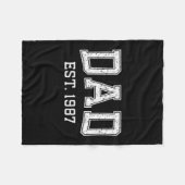 Dad Est 1987 Dad D Fathers Day Ized  Fleece Deken (Voorkant (Horizontaal))