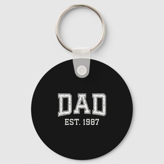 Dad Est 1987 Dad D Fathers Day Ized  Sleutelhanger (Voorkant)