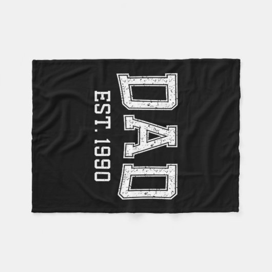 Dad Est 1990 Dad D Fathers Day Ized  Fleece Deken (Voorkant (Horizontaal))