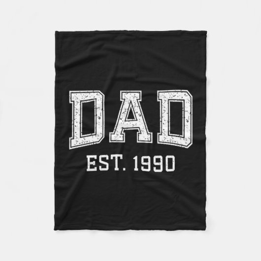 Dad Est 1990 Dad D Fathers Day Ized  Fleece Deken (Voorkant)