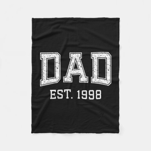 Dad Est 1998 Dad D Fathers Day Ized  Fleece Deken (Voorkant)