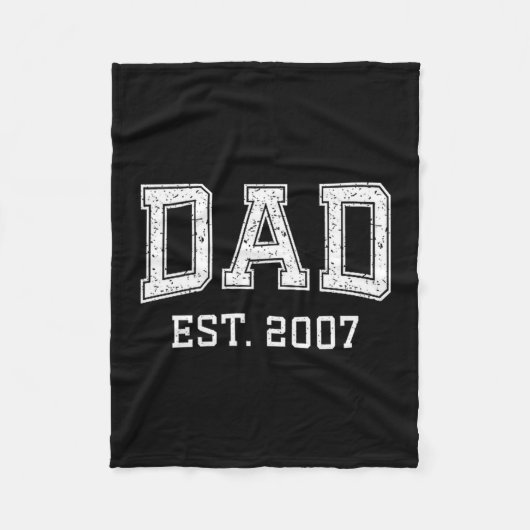 Dad Est 2007 Dad D Fathers Day Ized  Fleece Deken (Voorkant)