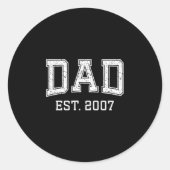 Dad Est 2007 Dad D Fathers Day Ized  Ronde Sticker (Voorkant)