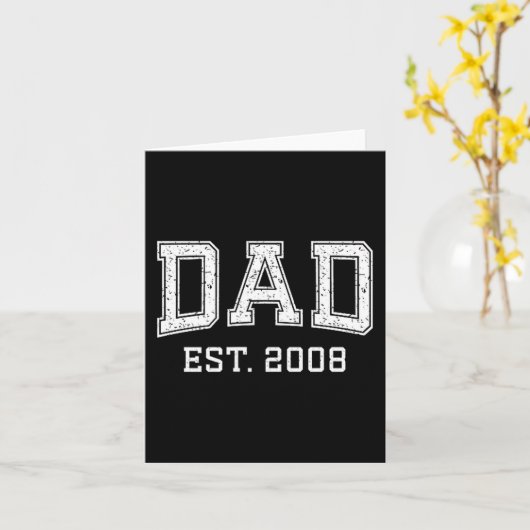 Dad Est 2008 Dad D Fathers Day Ized  Kaart (Gele Bloem)