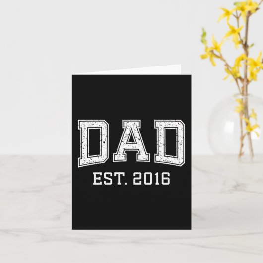 Dad Est 2016 Dad D Fathers Day Ized Kaart (Gele Bloem)