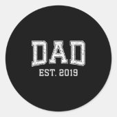 Dad Est 2019 Dad D Fathers Day Ized  Ronde Sticker (Voorkant)