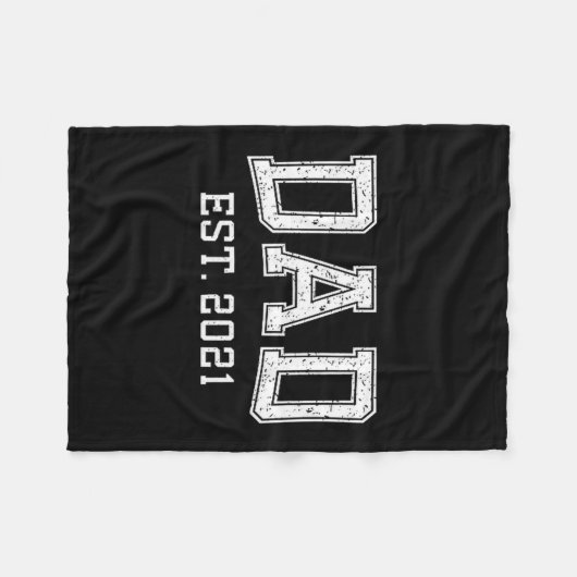 Dad Est 2021 Dad D Fathers Day Ized  Fleece Deken (Voorkant (Horizontaal))
