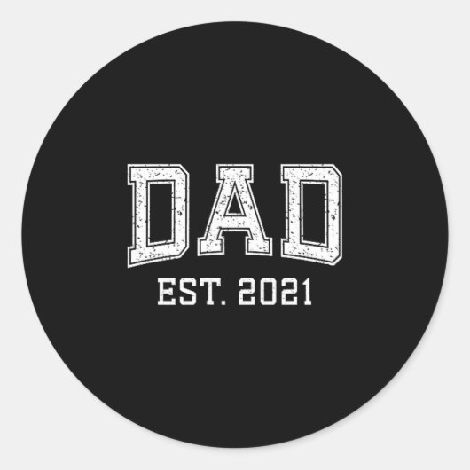 Dad Est 2021 Dad D Fathers Day Ized  Ronde Sticker (Voorkant)