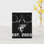 Dad Est 2025 Fishing Dad To Be New Baby Daddy Fath Kaart (Gele Bloem)