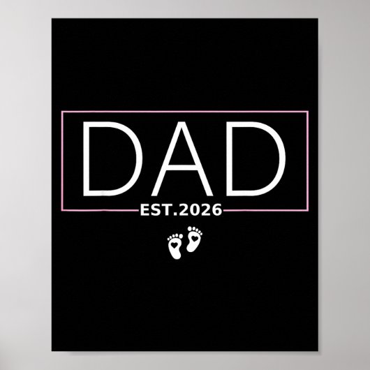 Dad Est. 2026 Expect Baby 2026 Father 2026 New Dad Poster (Voorkant)