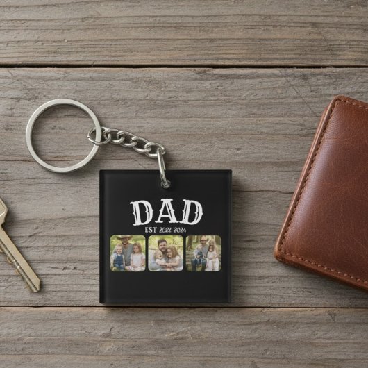 Dad Est 3 Photo Sleutelhanger